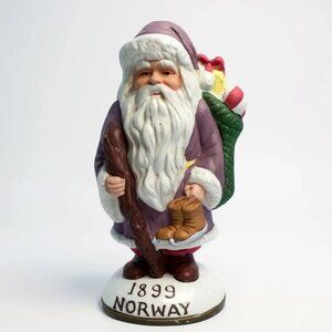 Porcelain Antique Santa Collectable Figurine Norway 1899 Limited Edition By Merc